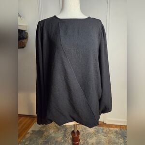 Zara Black Draped Blouse
